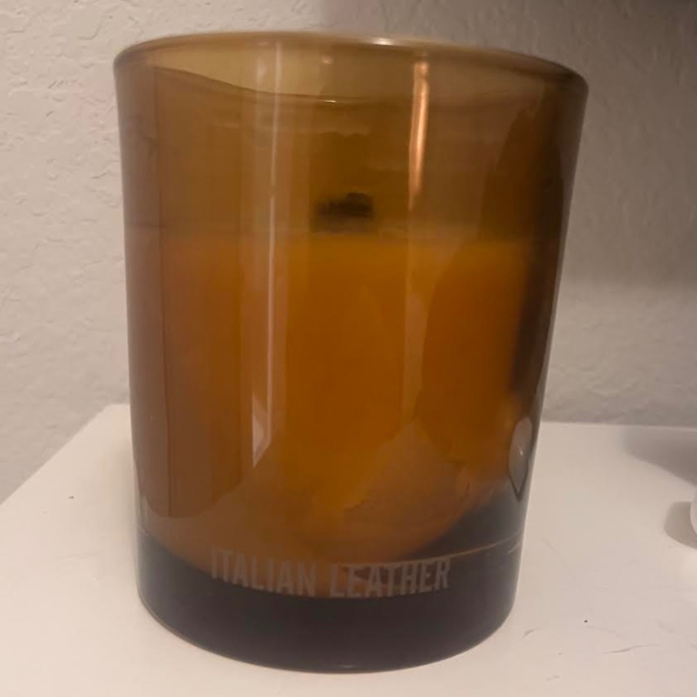 RESTORATION HARDWARE DISCONTINUED ITALIAN LEATHER CANDLE